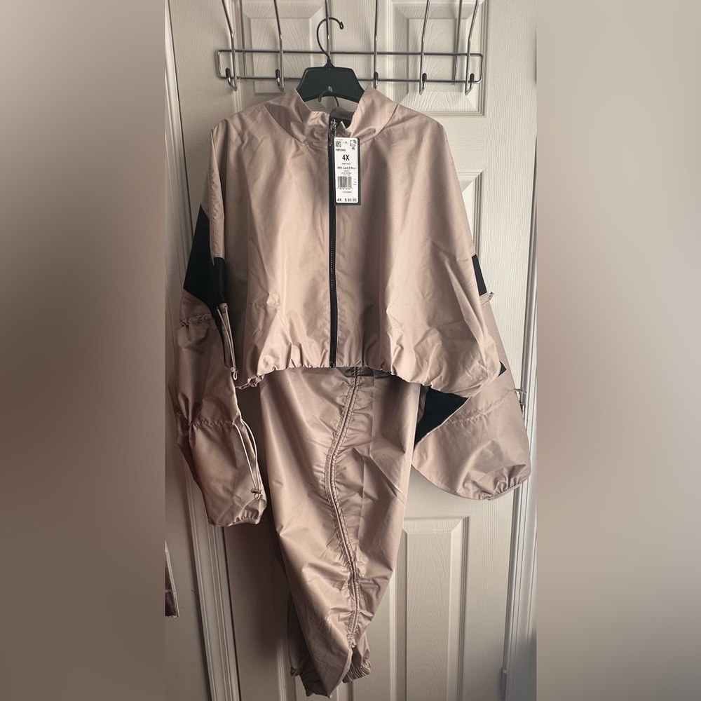Cardi B Jogger Pants and Jacket NWT Beige with Black or Ultima Purple.